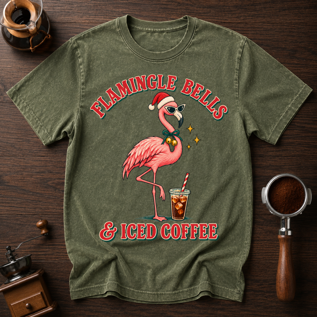 Flamingo Bells & Iced Coffee Dyed T-shirt