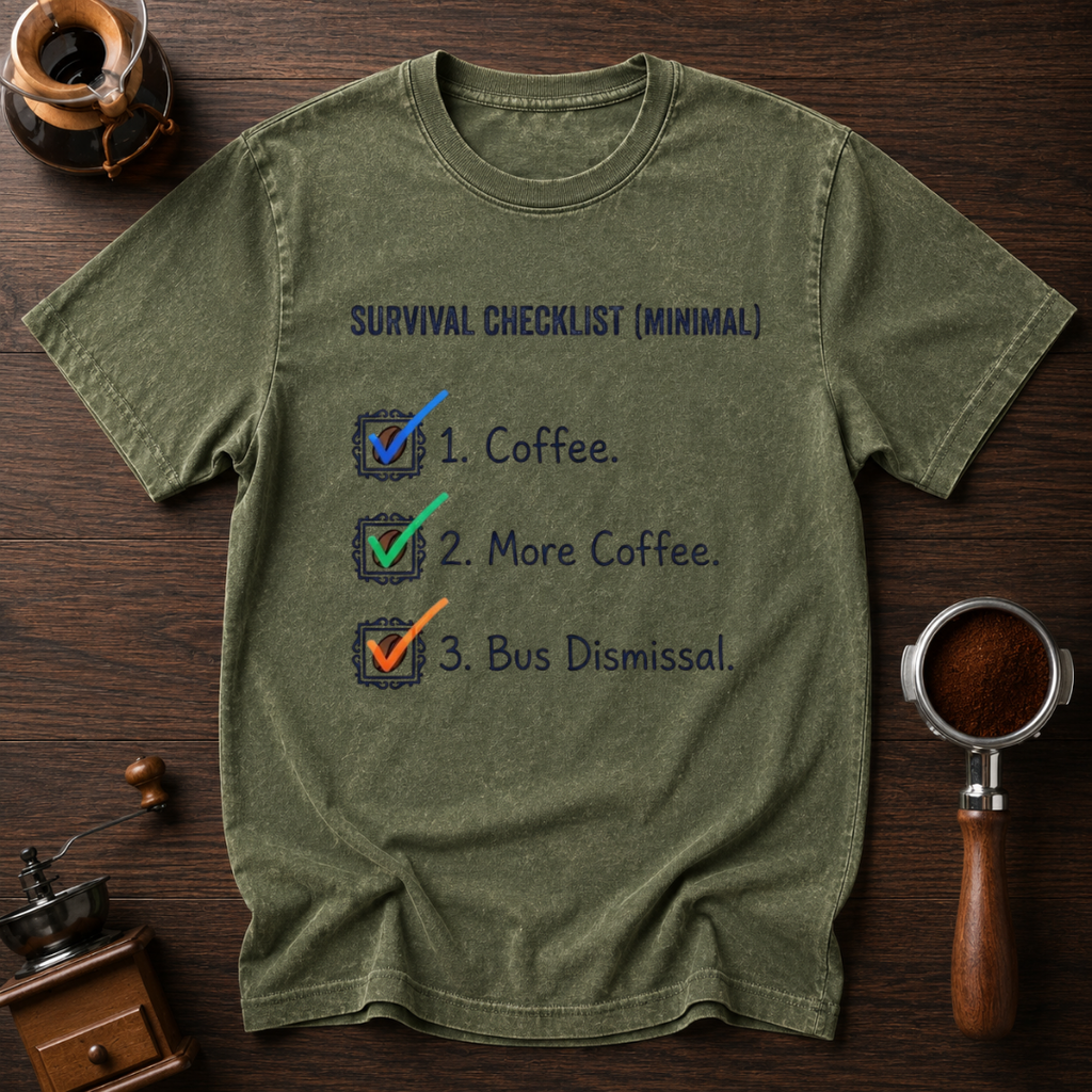 Minimal Survival Checklist Dyed T-shirt