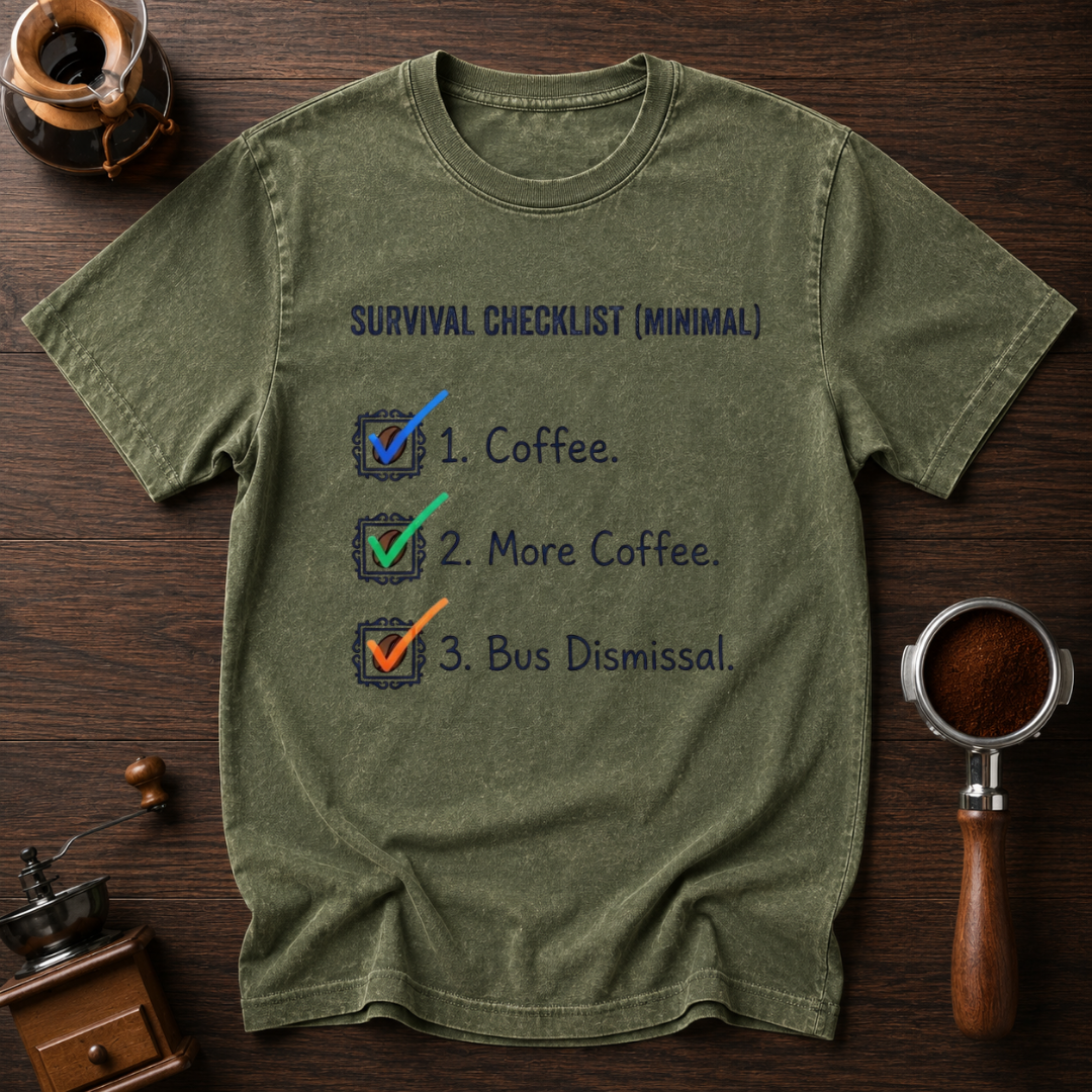 Minimal Survival Checklist Dyed T-shirt