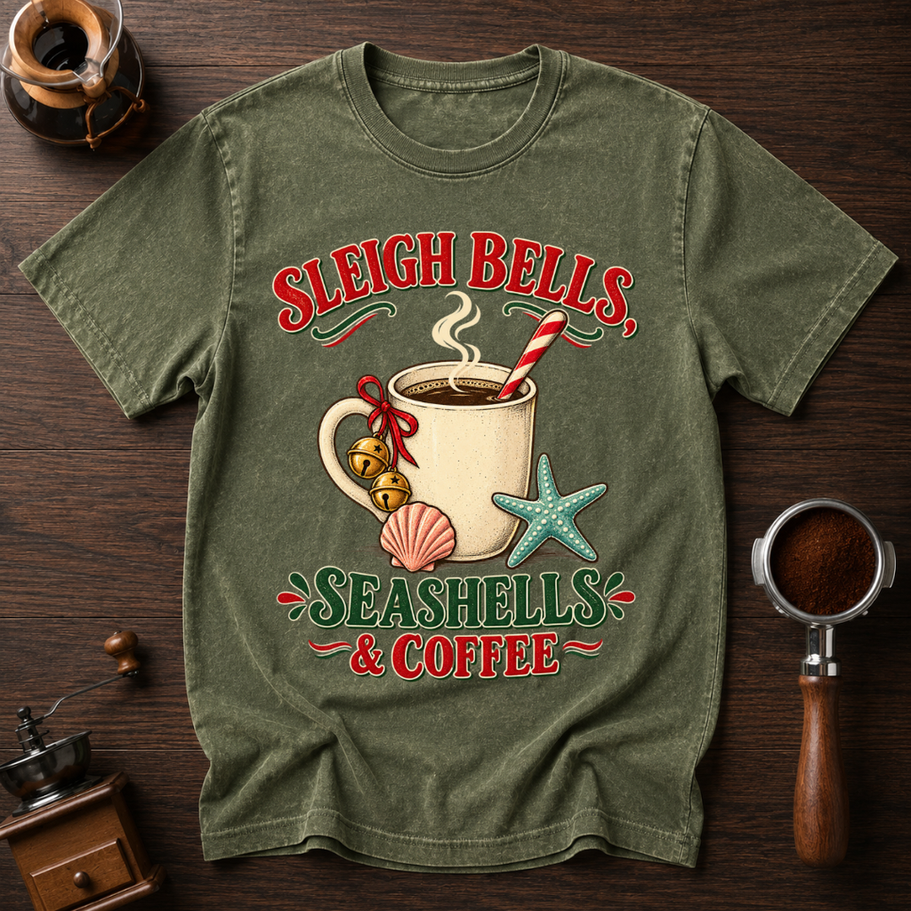 Sleigh Bells Seashells & Coffee Dyed T-shirt