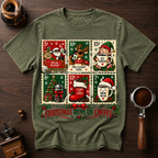 Christmas Runs On Coffee stamp Dyed T-shirt