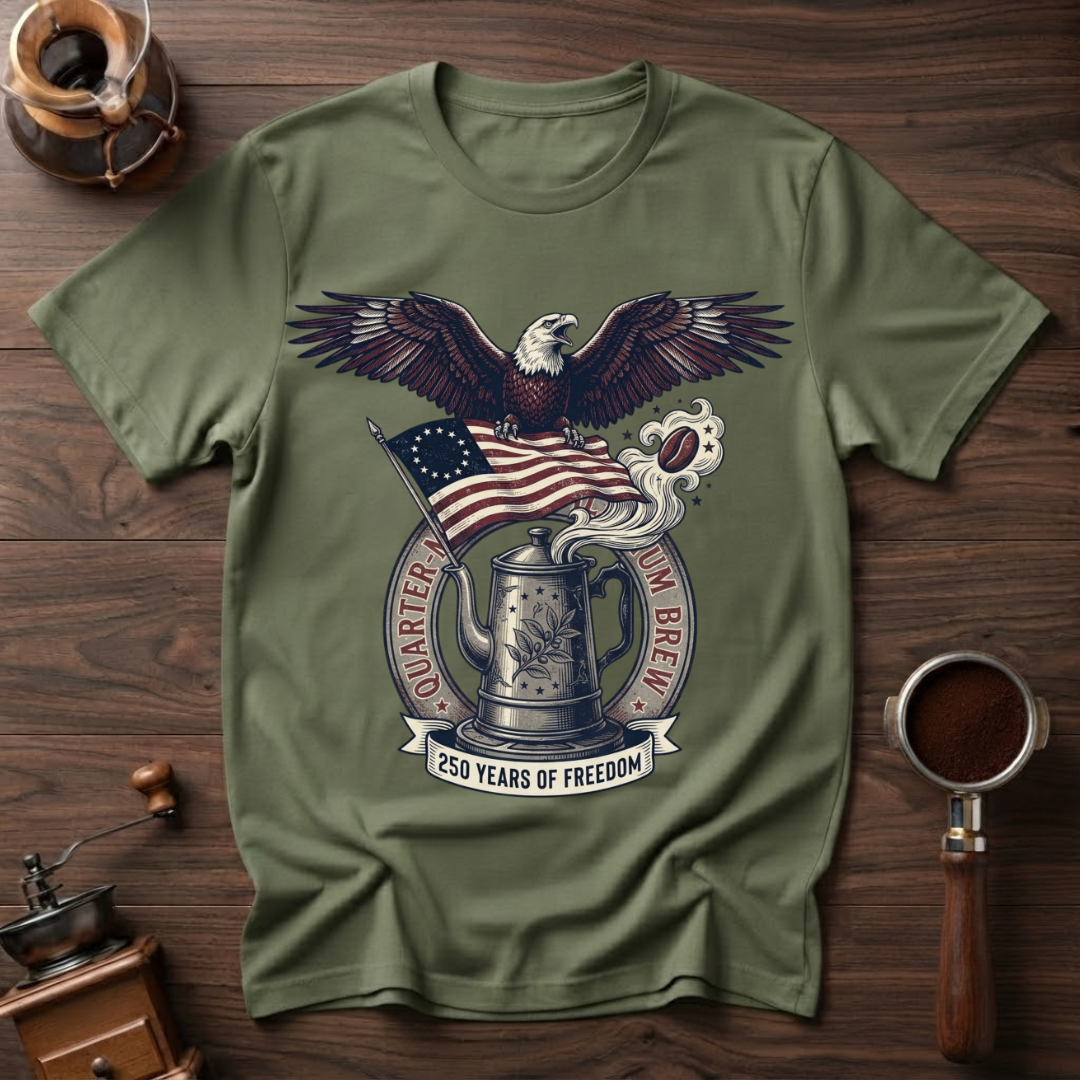Freedom Eagle Coffee Dyed T-Shirt