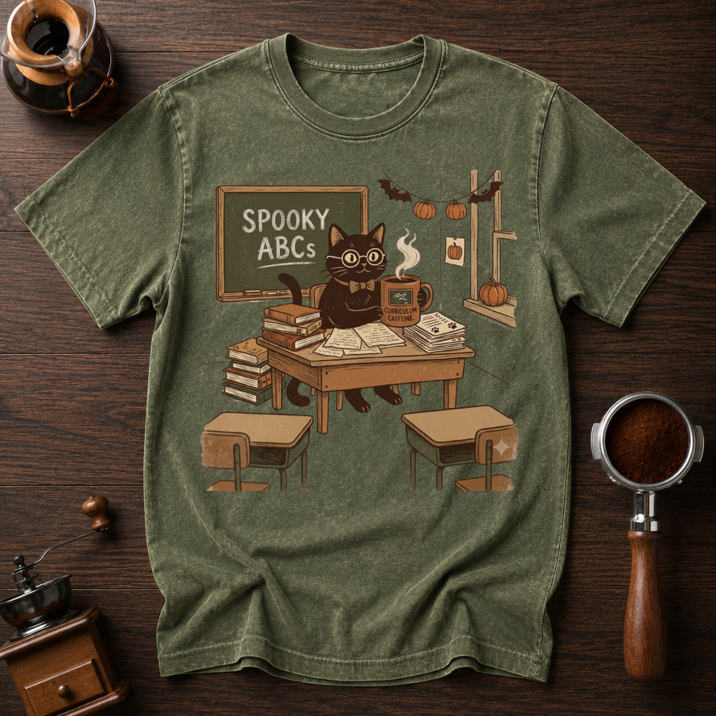 Spooky ABC's Dyed T-shirt