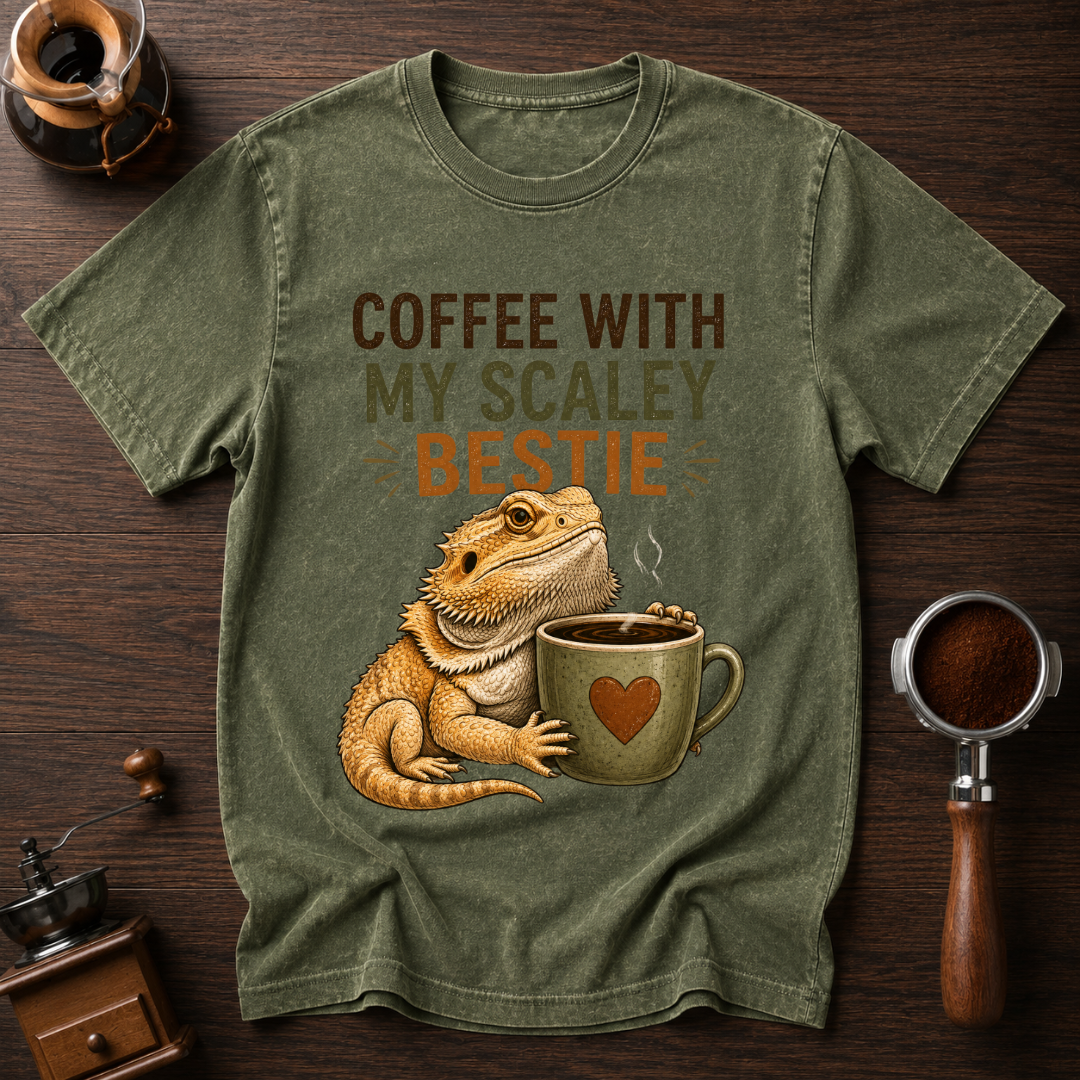 Coffee with my Scaley Bestie Dyed T-shirt