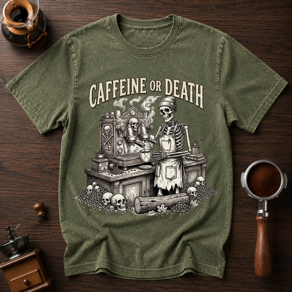 Caffeine or Death Dyed T-shirt