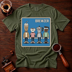Brewzer Shirt, Nerdy Indie Coffee Tee, 90s Alt Rock Band Parody Shirt, Geeky Coffee Lover Gift, Retro Garment Dyed T-Shirt