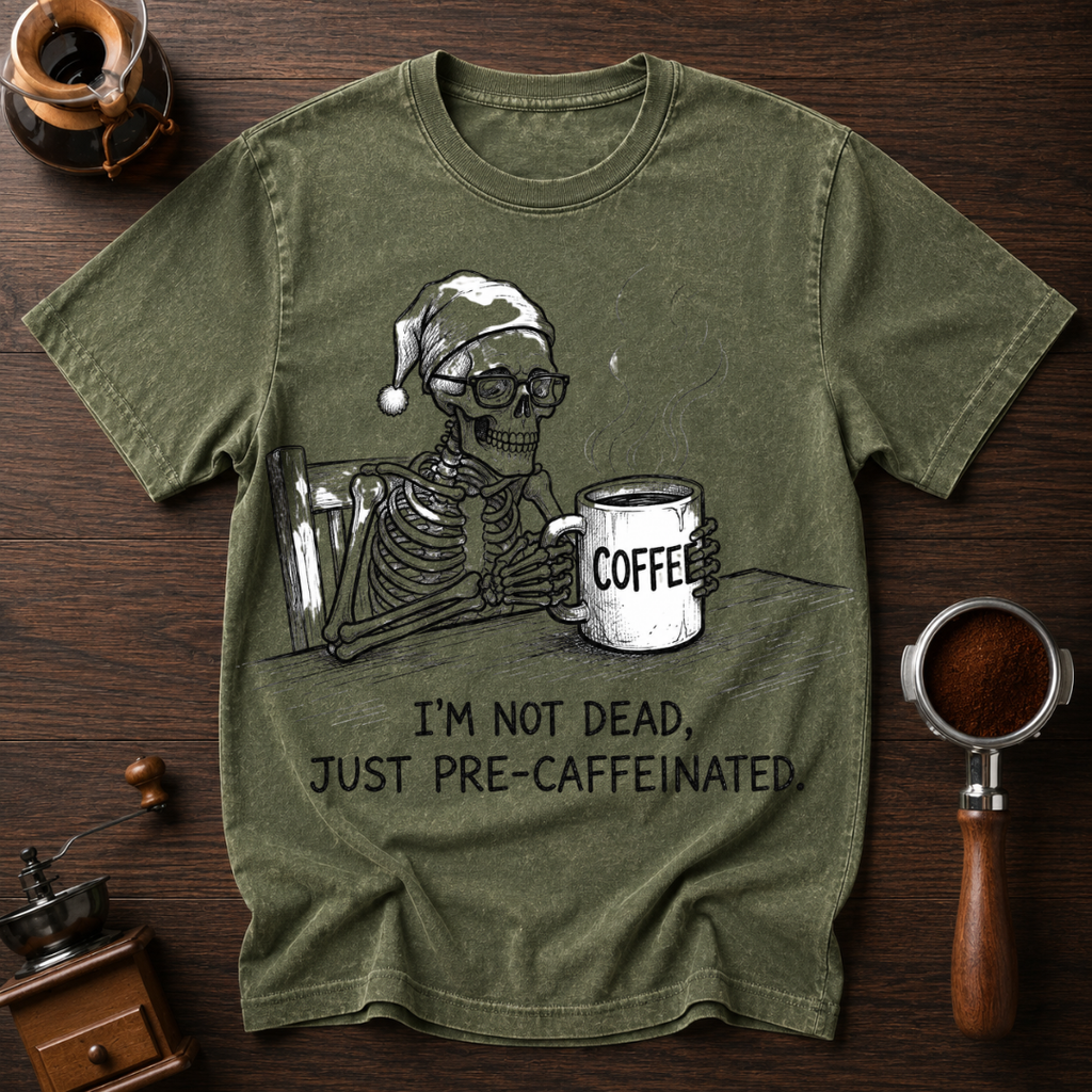 I'm Not Dead Just Pre-Caffeinated Dyed T-shirt