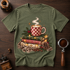 Christmas Coffee & Books Dyed T-shirt