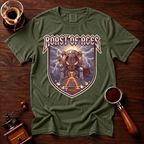 Roast of Ages Shirt, Funny Heavy Metal Coffee Tee, 80s Metal Band Parody Shirt, Rocker Coffee Lover Gift, Vintage Garment Dyed T-Shirt
