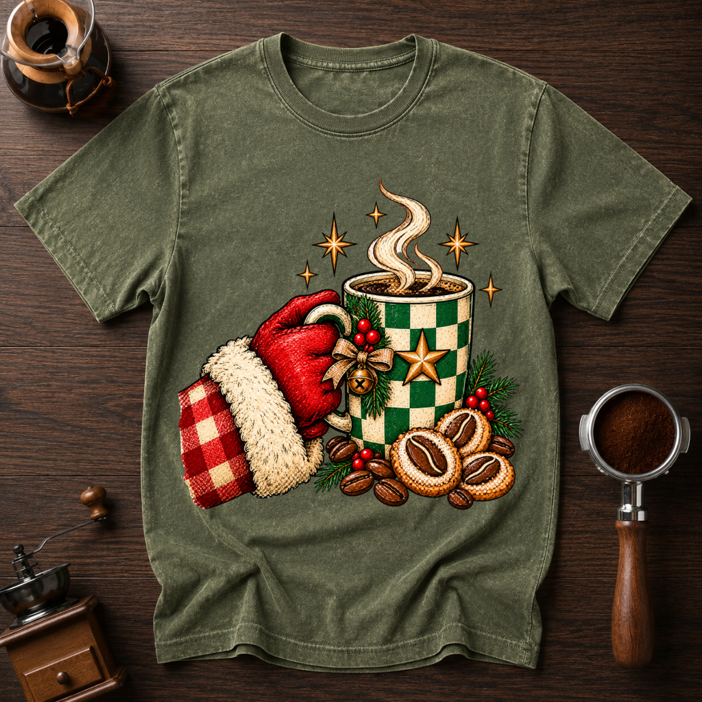 Santa's Coffee Break Dyed T-shirt
