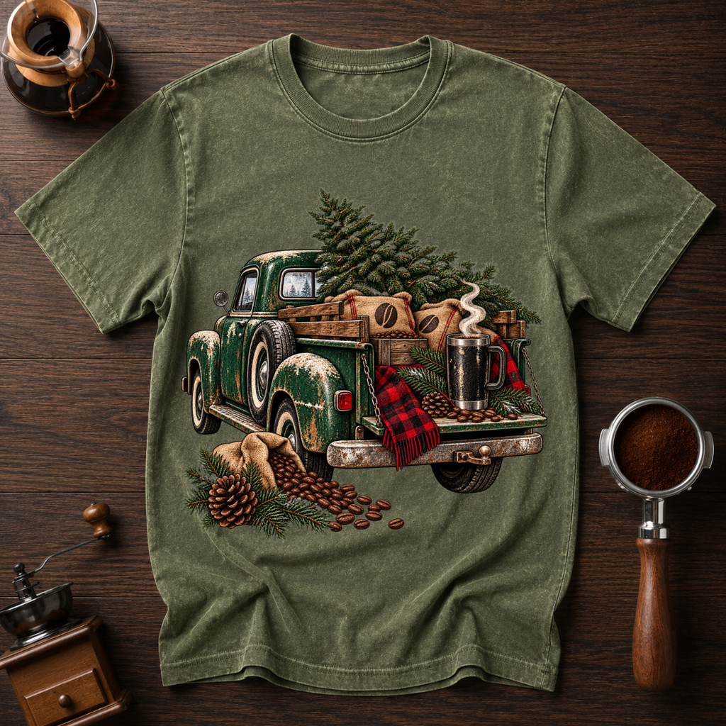 Deck The Tree With Coffee Dyed T-shirt