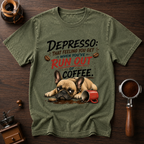 Depressed Frenchie Out of Coffee Dyed T-shirt