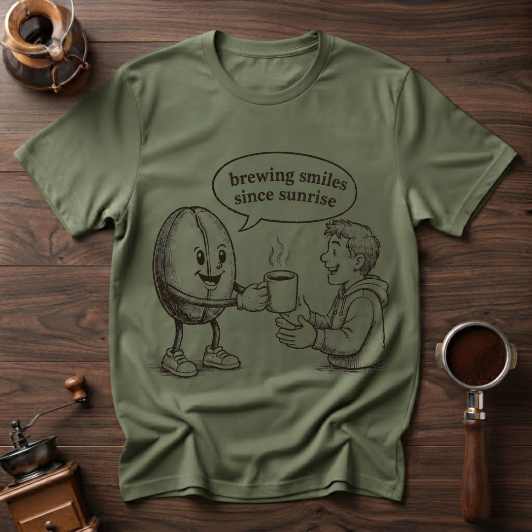 Brewing Smiles Since Sunrise Dyed T-Shirt