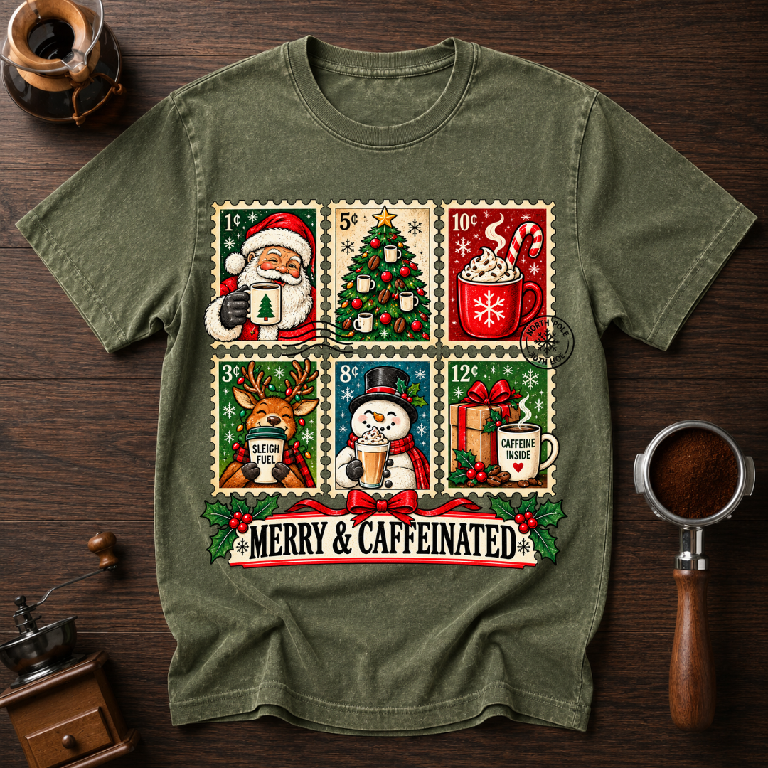 Merry & Caffeinated Dyed T-shirt