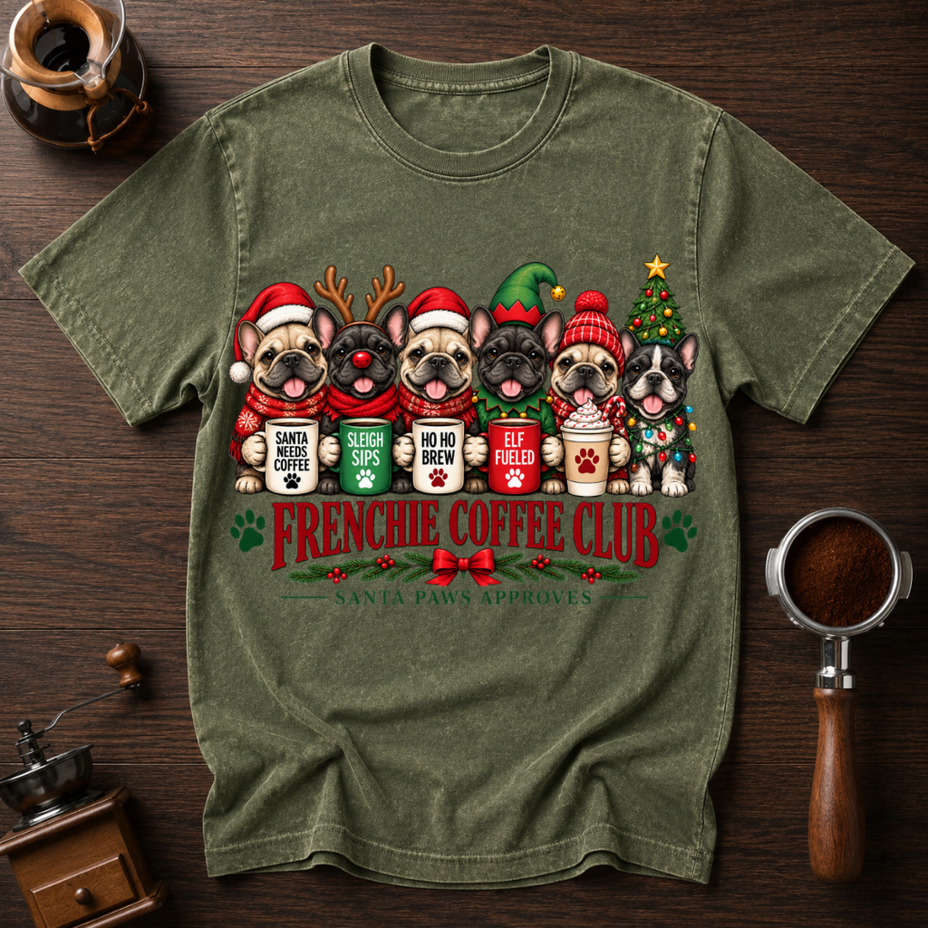 Frenchie Coffee Club Dyed T-shirt