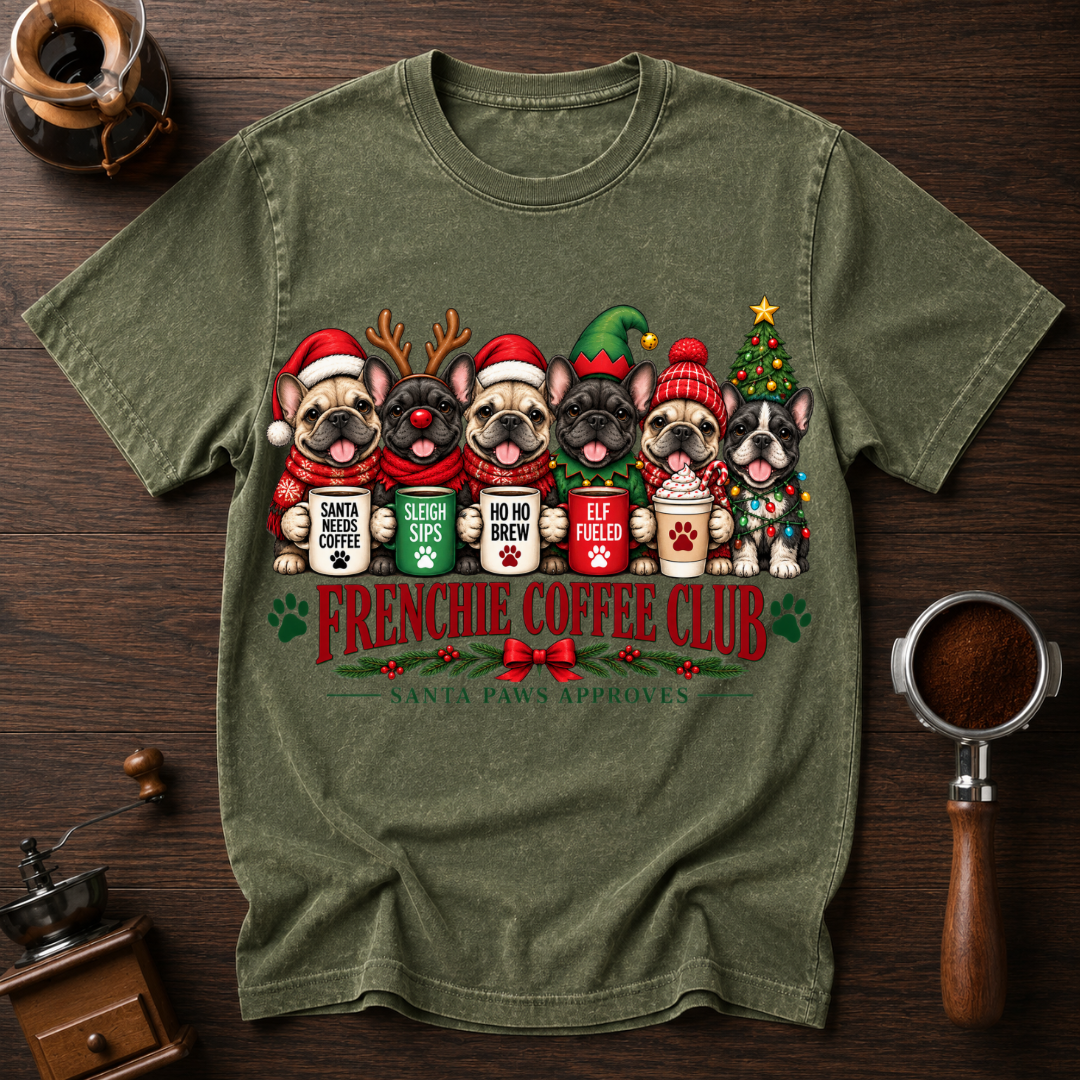 Frenchie Coffee Club Dyed T-shirt