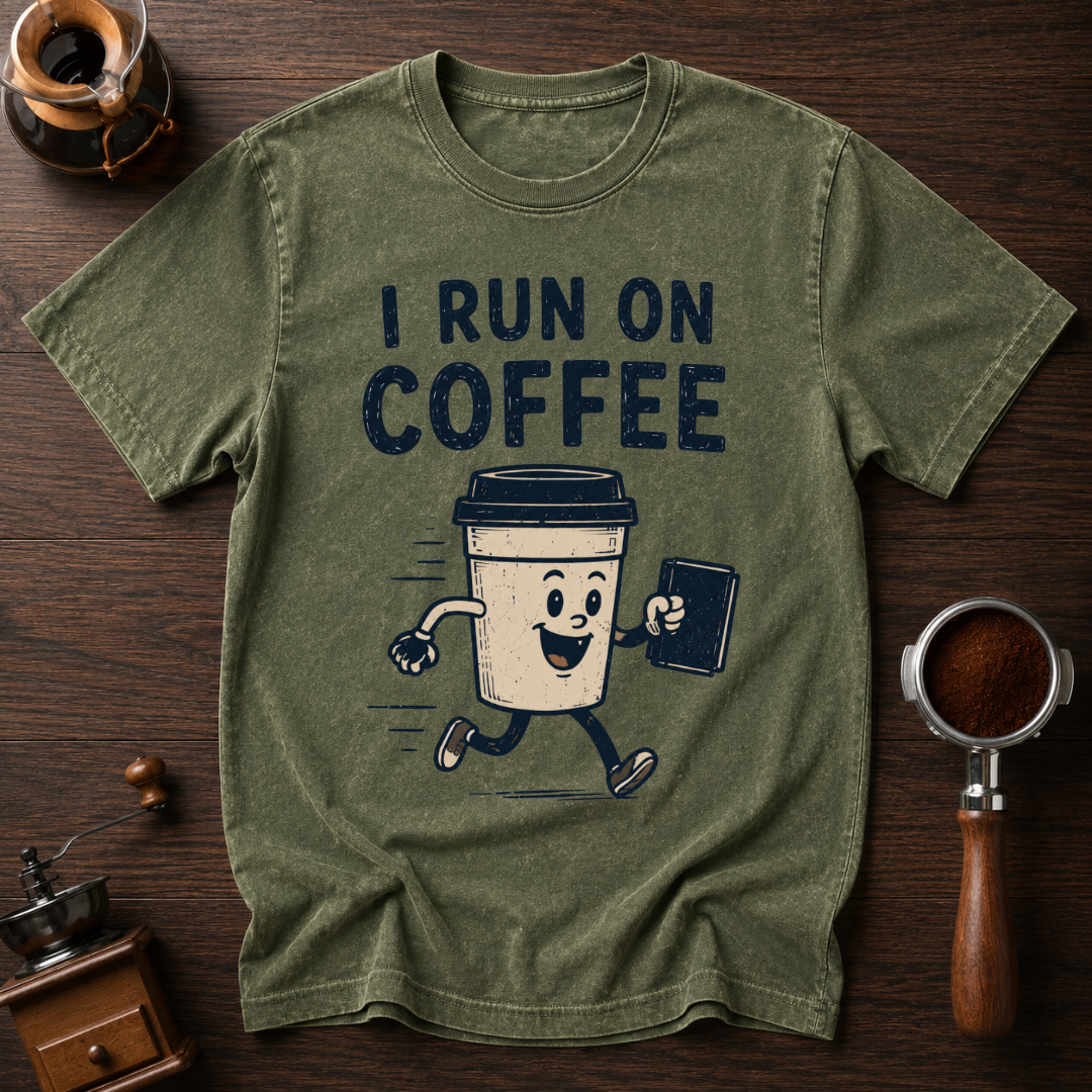 I Run on Coffee Dyed T-shirt