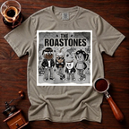 The Roastones Shirt, Funny Coffee Band Tee, Retro Punk Rock Coffee Shirt, 70s Punk Parody, Coffee Lover Gift, Garment Dyed T-Shirt