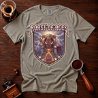 Roast of Ages Shirt, Funny Heavy Metal Coffee Tee, 80s Metal Band Parody Shirt, Rocker Coffee Lover Gift, Vintage Garment Dyed T-Shirt