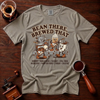Bean There Brewed That Shirt, Funny Coffee Band Tee, Retro Cartoon Coffee Tour Shirt, Coffee Pun Gift, Vintage Garment Dyed T-Shirt