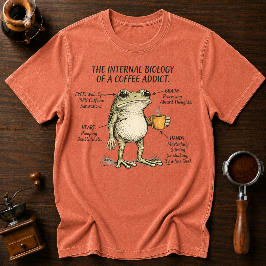 Biology of a Coffee Addict Dyed T-shirt