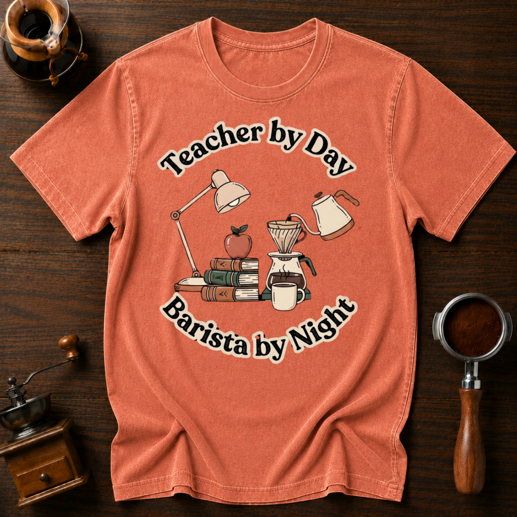 Teacher by Day Barista by Night Dyed T-shirt