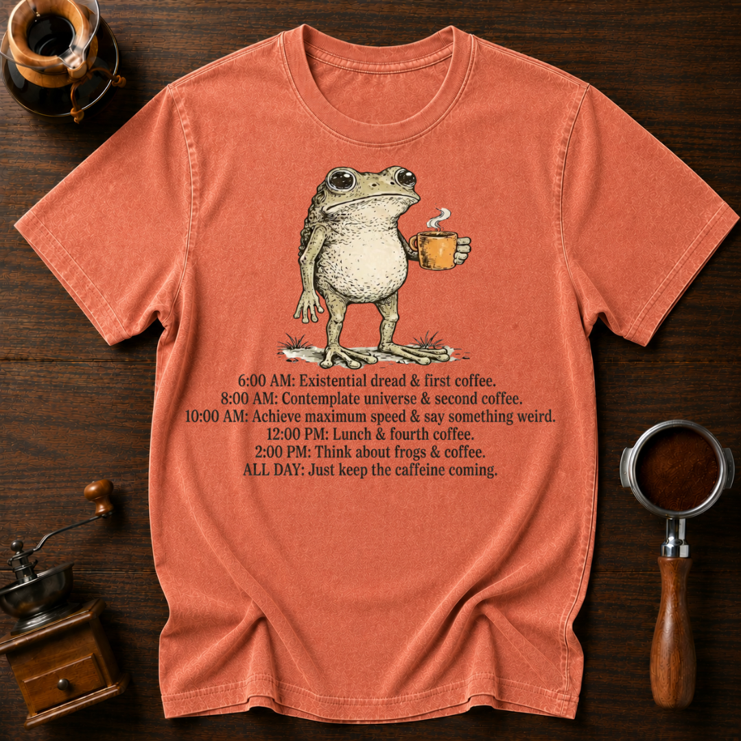 Frog's Caffenine Schedule Dyed T-shirt