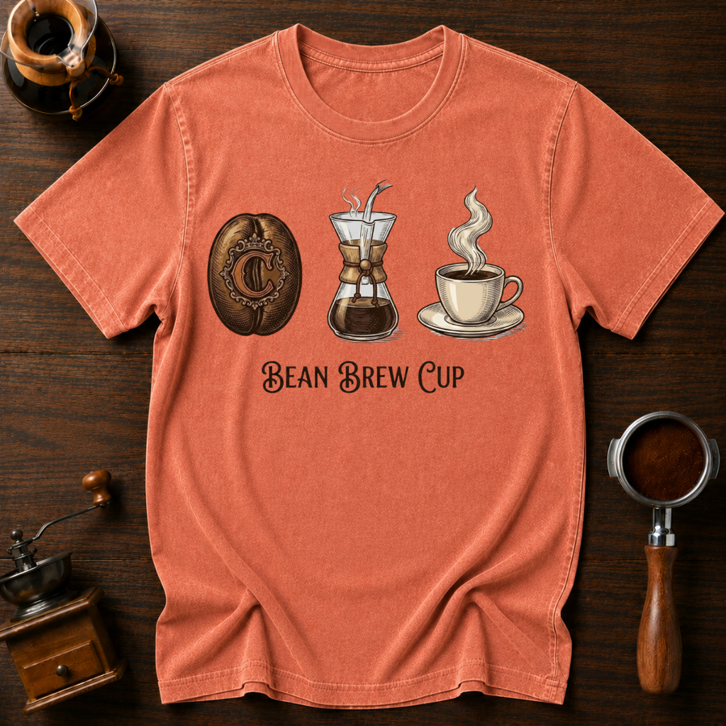 Bean. Brew. Cup. Dyed T-shirt