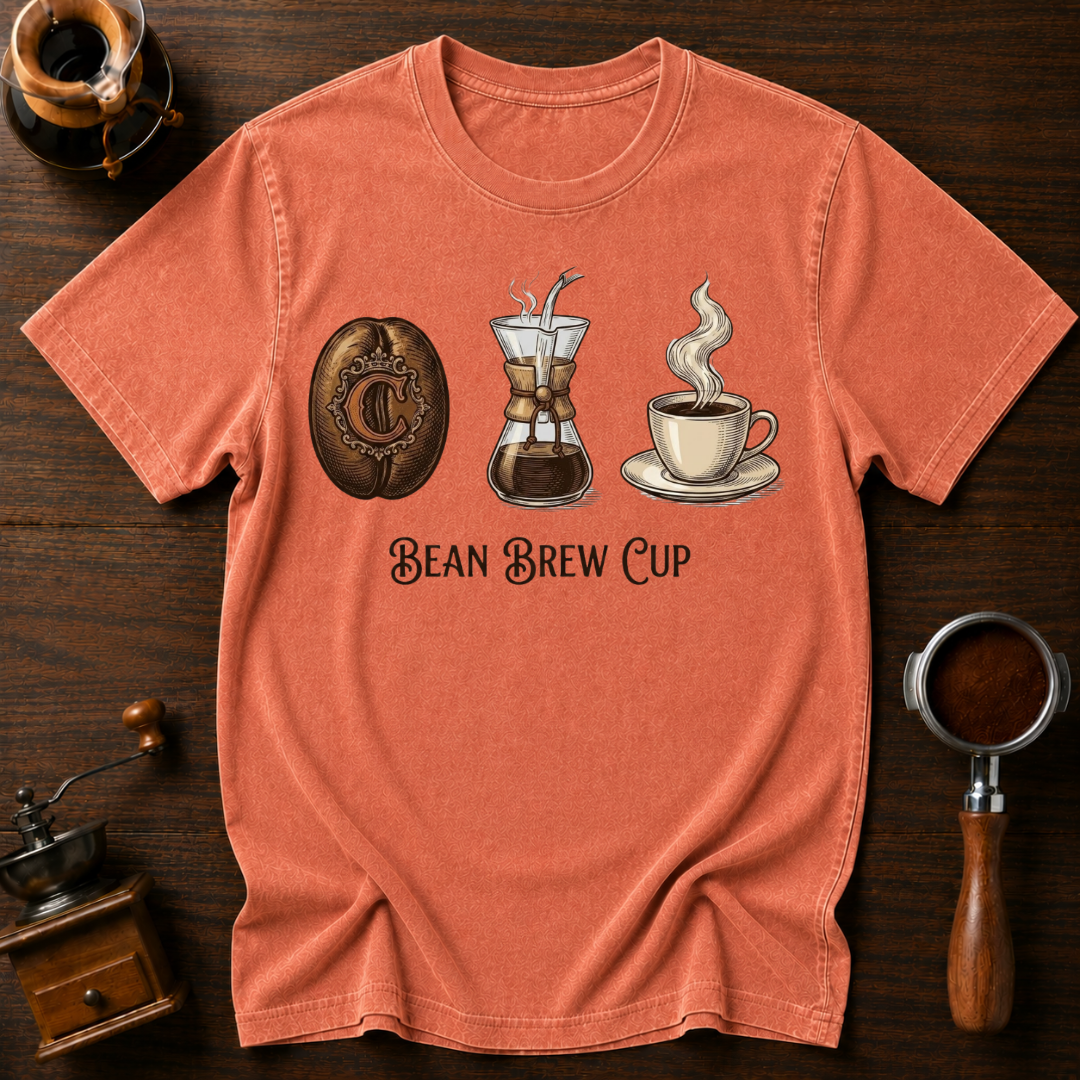 Bean. Brew. Cup. Dyed T-shirt