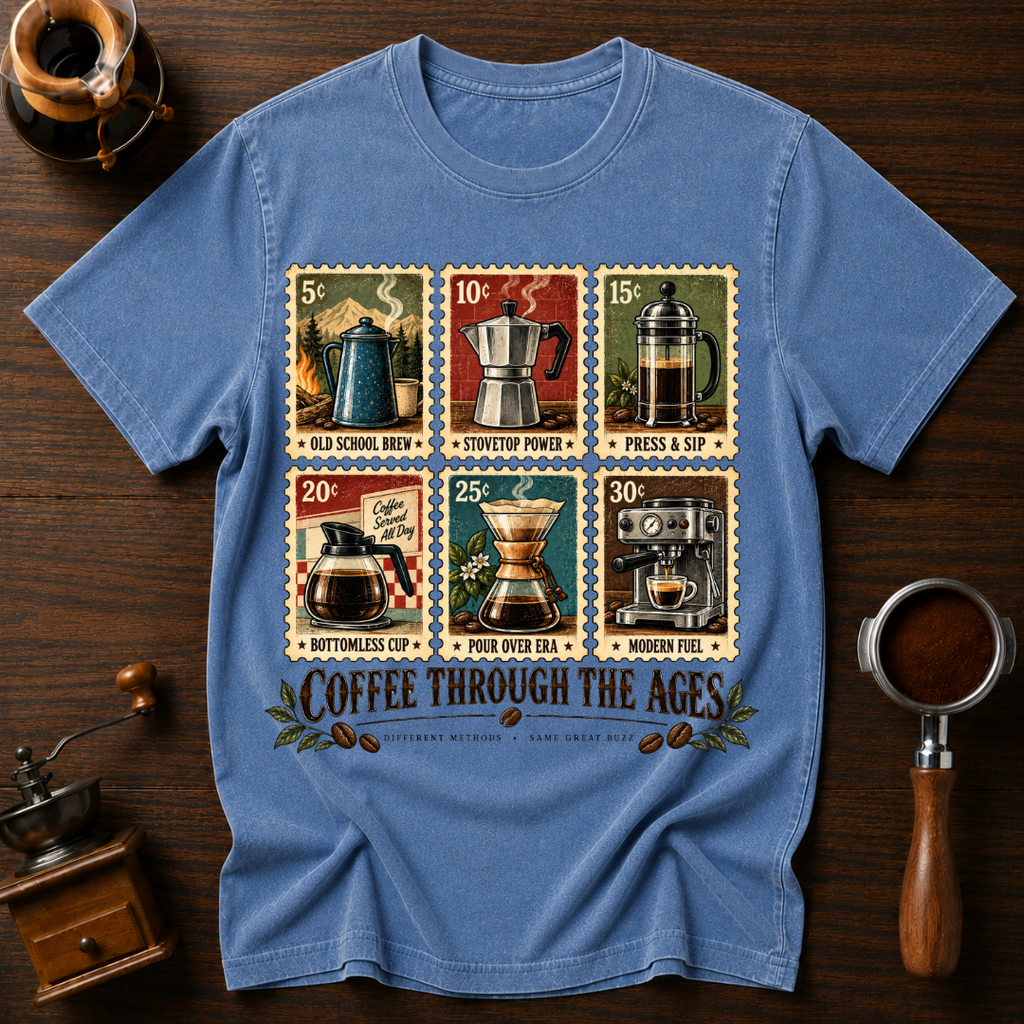 Coffee Through The Ages Dyed T-shirt