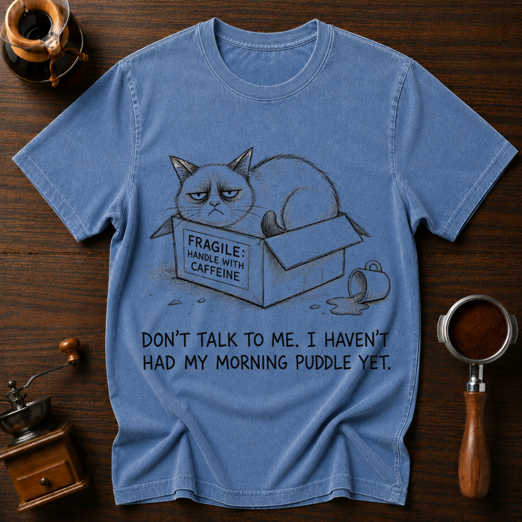 Don't Talk to Me I Haven't Had My Morning Puddle Dyed T-shirt