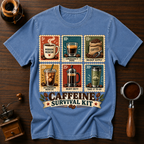 Caffeine Survival Kit Stamp Dyed T-shirt