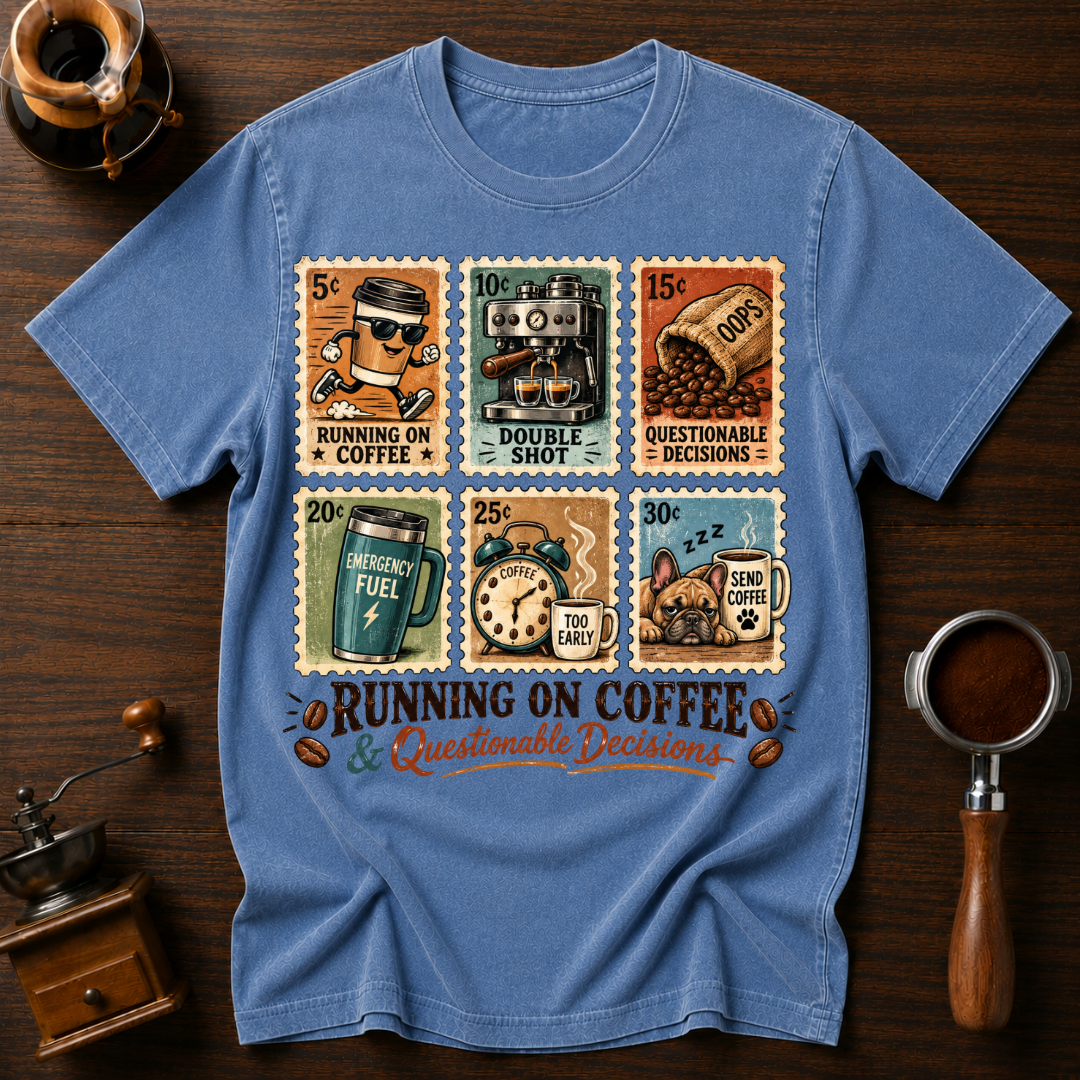 Running On Coffee & Questionable Decisions Dyed T-shirt