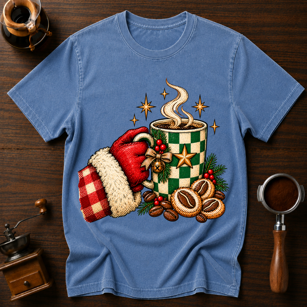 Santa's Coffee Break Dyed T-shirt