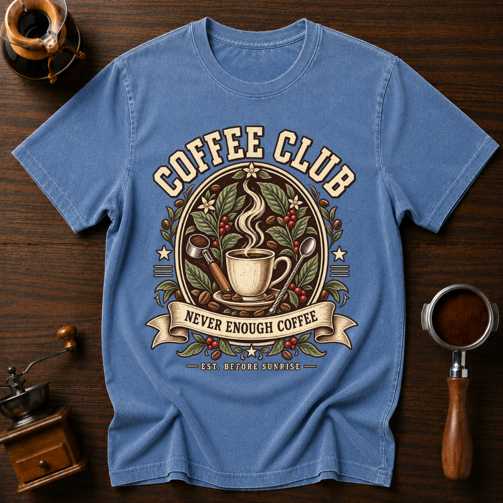Coffee Club Never Enough Coffee Dyed T-shirt