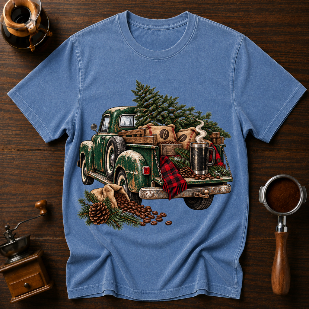 Deck The Tree With Coffee Dyed T-shirt