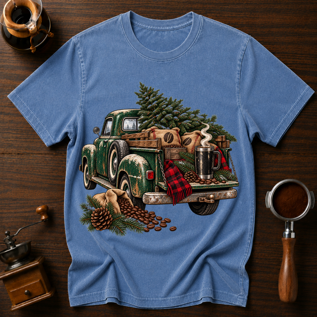 Deck The Tree With Coffee Dyed T-shirt