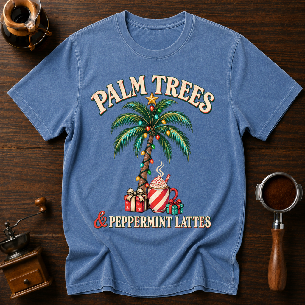 Palm Trees & Peppermint Lattes Dyed T-shirt