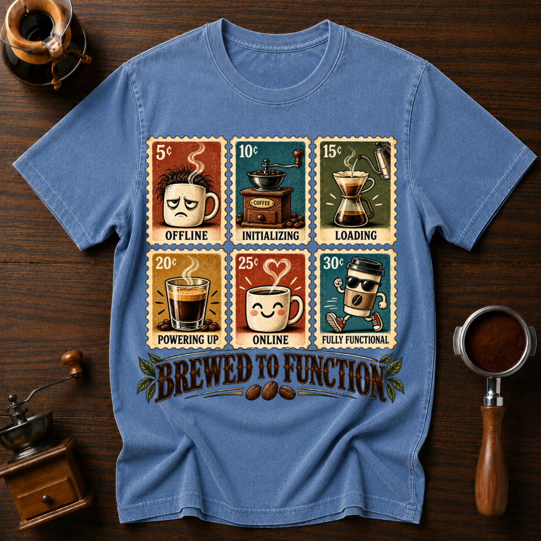 Brewed To Function Stamp Dyed T-shirt