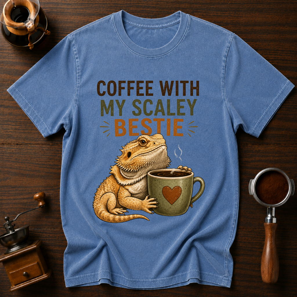 Coffee with my Scaley Bestie Dyed T-shirt