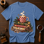 Christmas Coffee & Books Dyed T-shirt