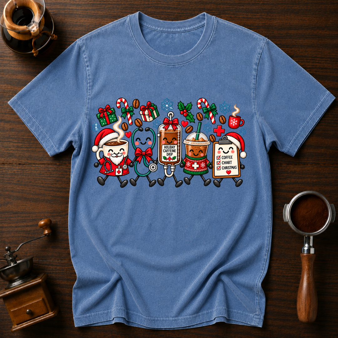 All I Want For Christmas Is Coffee Dyed T-shirt