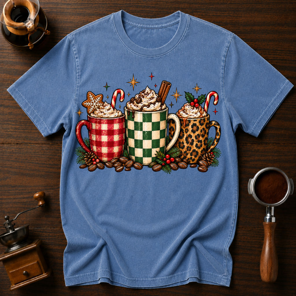 Christmas Mugs Delight Dyed T-shirt