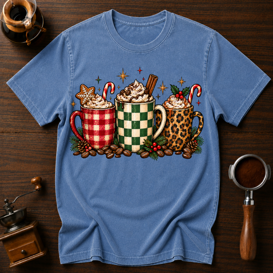 Christmas Mugs Delight Dyed T-shirt