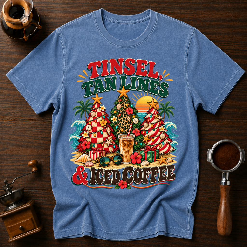 Tinsel Tan Lines & Iced Coffee Dyed T-shirt