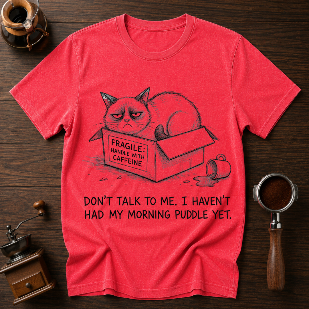 Don't Talk to Me I Haven't Had My Morning Puddle Dyed T-shirt