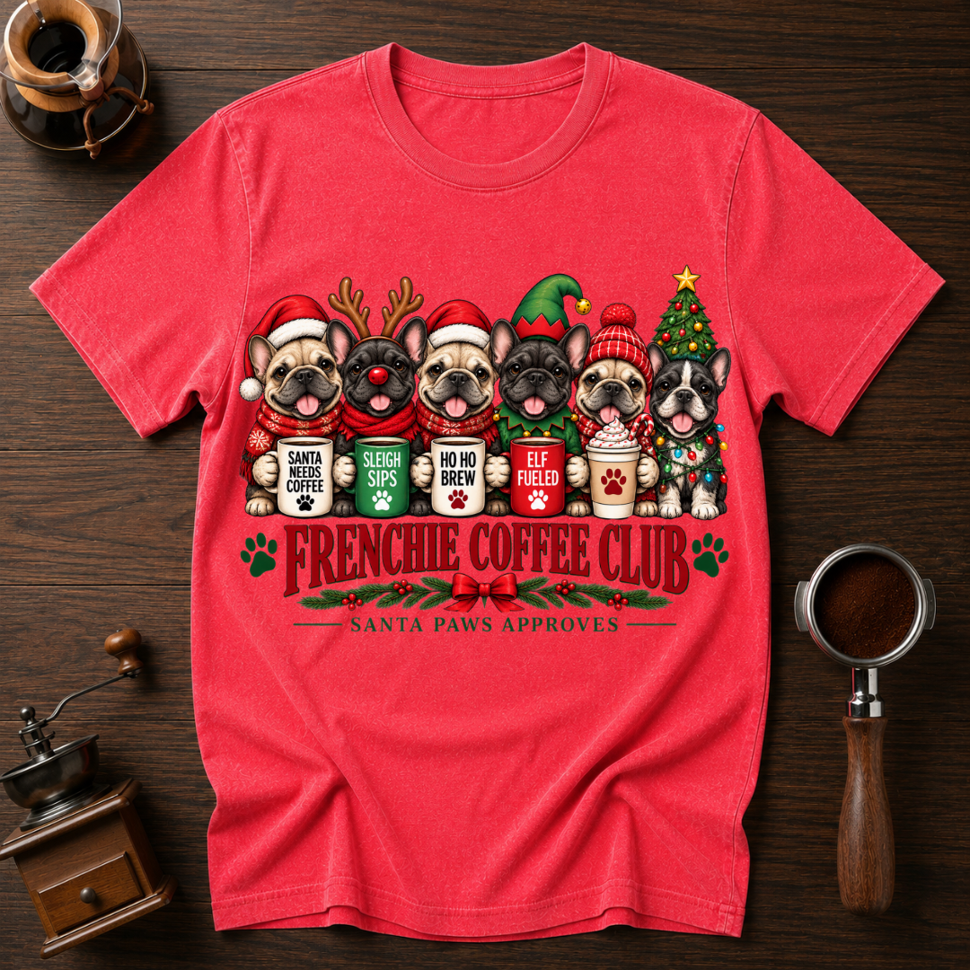 Frenchie Coffee Club Dyed T-shirt