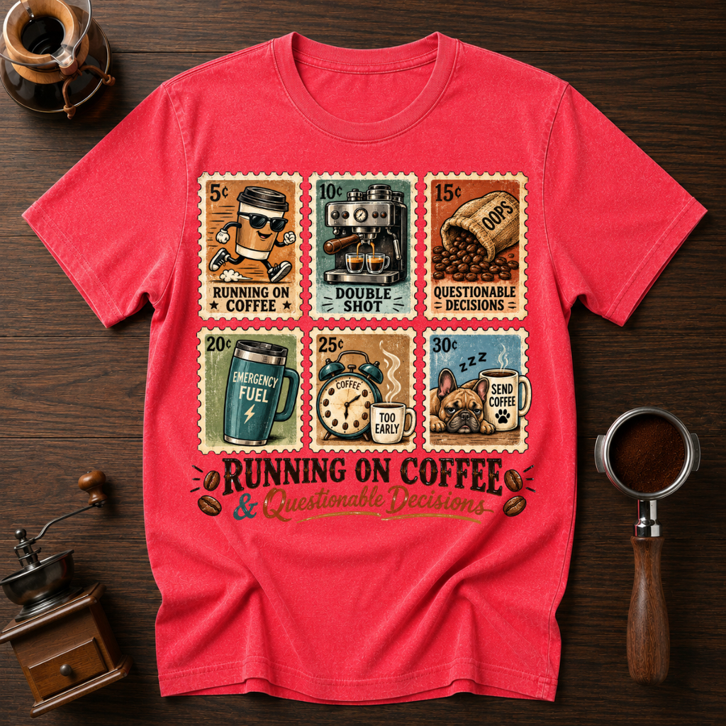 Running On Coffee & Questionable Decisions Dyed T-shirt