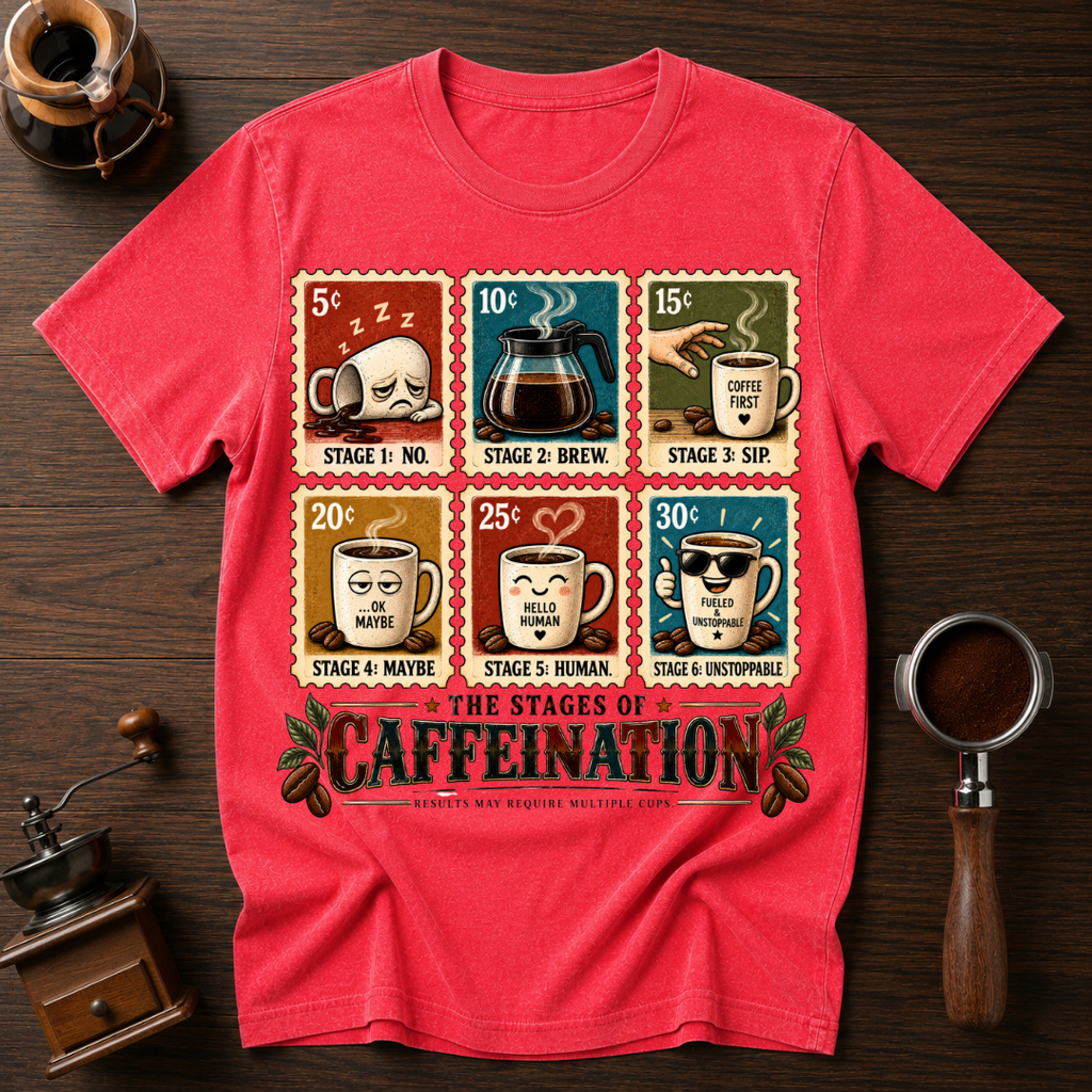 The Stages Of Caffeination Dyed T-shirt