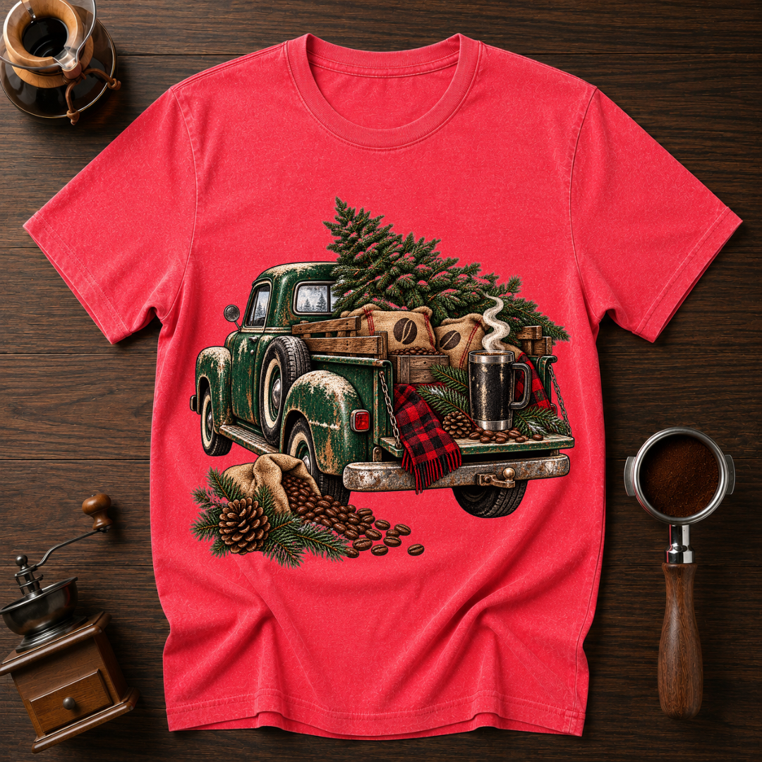 Deck The Tree With Coffee Dyed T-shirt